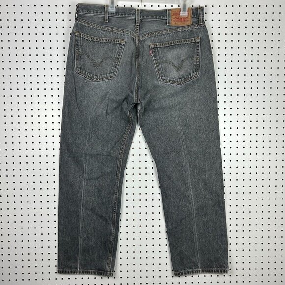 Levi's Other - Levi's 501‎ Straight Fit Jeans 40x30 Gray Distressed Y2K Skate Baggy Button Fly